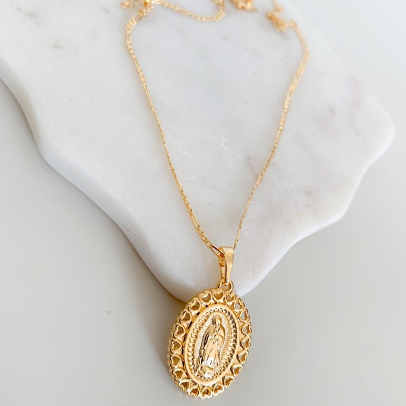 🎉HP🎉Virgin Mary Necklace | 24k Gold Filled - Picture 4 of 9